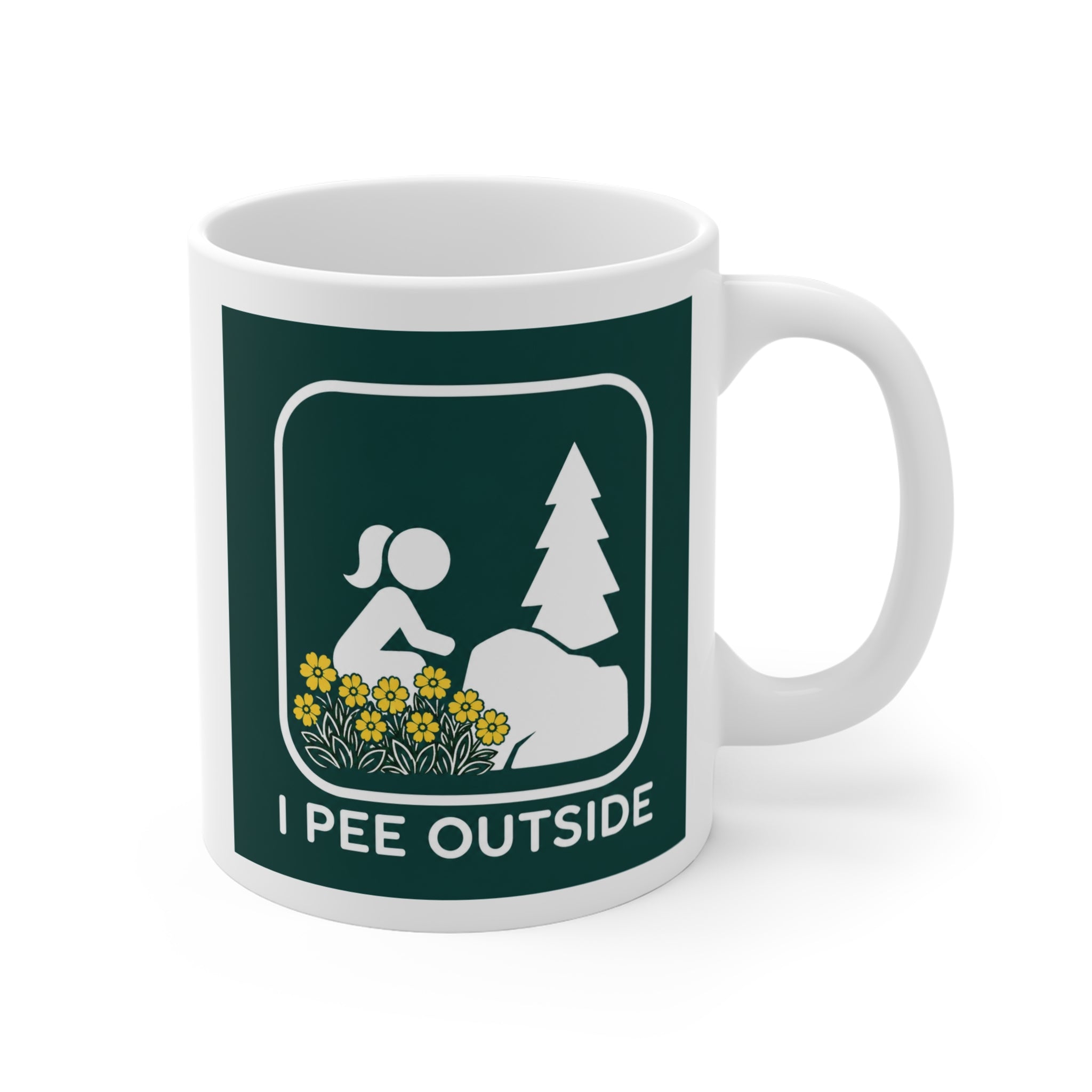 I Pee Outside Mug | Camping Funny Nature Logo, Outdoor Humor 11oz
