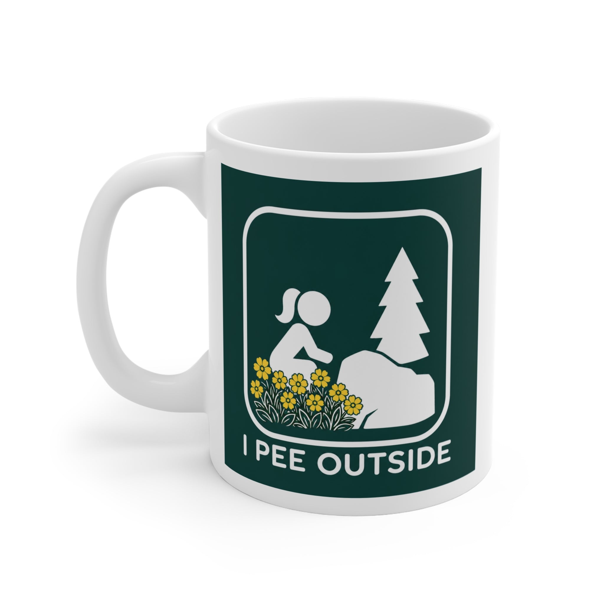 I Pee Outside Mug | Camping Funny Nature Logo, Outdoor Humor 11oz